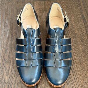 Clarks | Women's Hotel Bustle Sandal Navy Blue Leather Fisherman